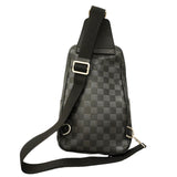 【6hb1367-k】ルイヴィトン ボディバッグ ダミエ・アンフィニ アヴェニュースリングバッグ N41720 シルバー オニキス【中古】メンズ