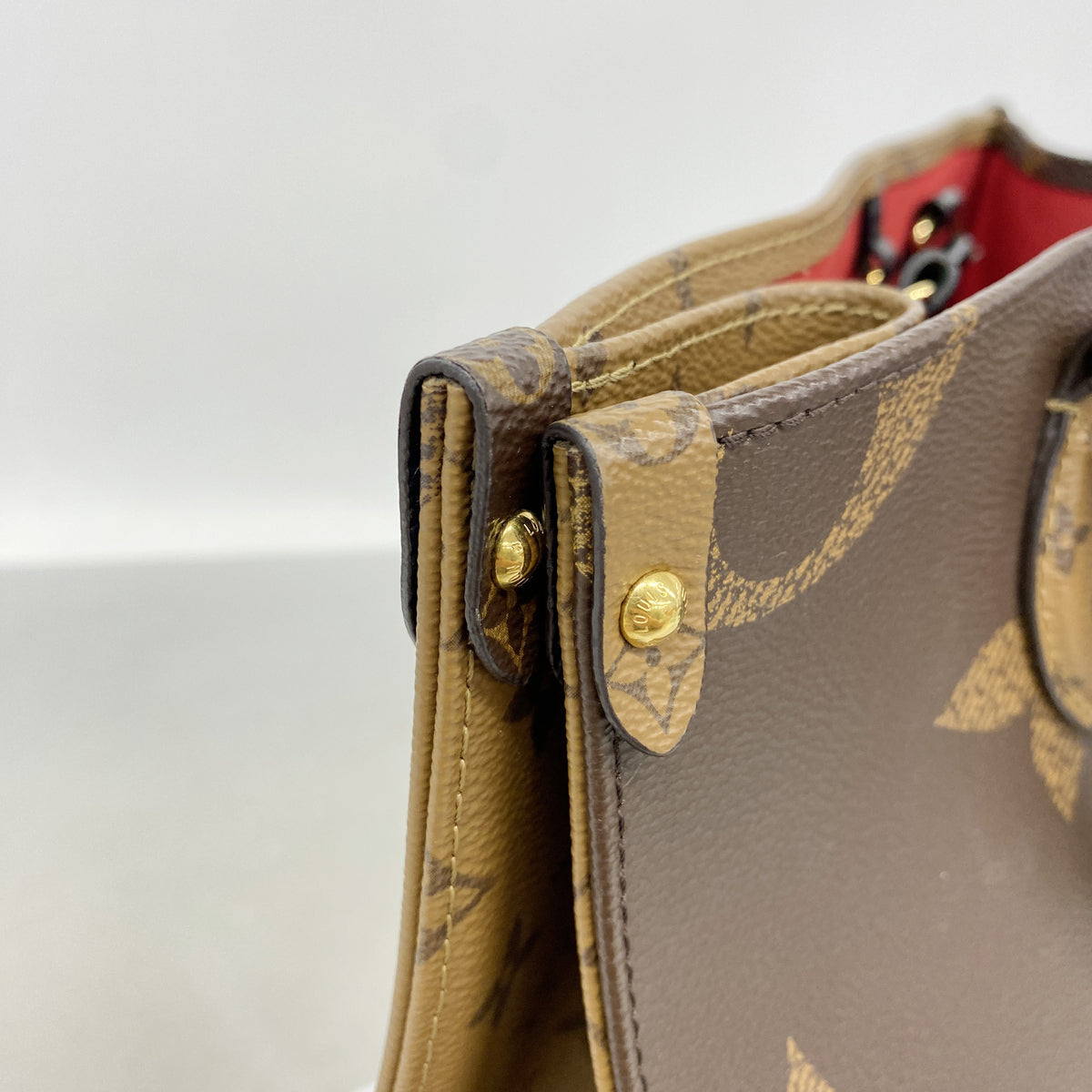 【6hb1386】ルイヴィトン トートバッグ モノグラム・ジャイアント リバース オンザゴーMM M45321 ブラウン 2wayバッグ【中古】レディース