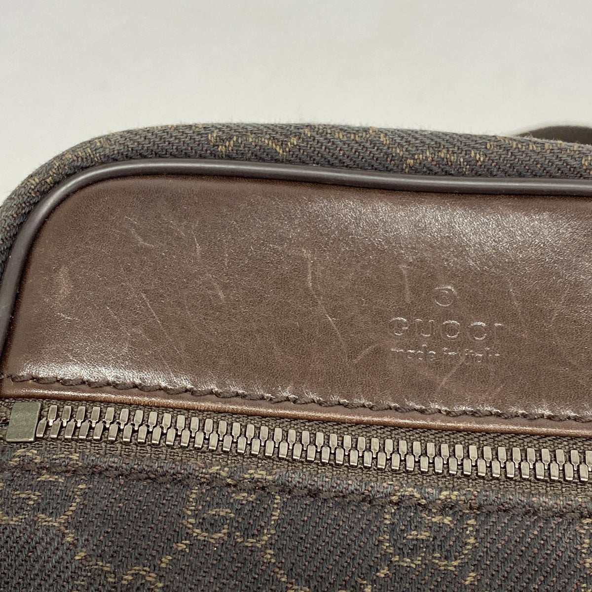 【6hb1393-k】グッチ ショルダーバッグ 101680 デニム ブラウン シルバー金具【中古】レディース