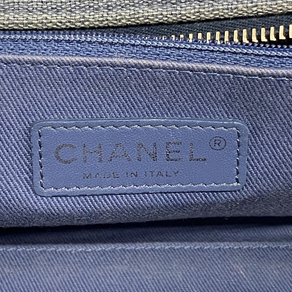 【6hb1402-k】シャネル ハンドバッグ ドーヴィル チェーンショルダー キャンバス ブルー シルバー金具 2wayバッグ【中古】レディース