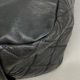 【6hb1407-k】シャネル チェーントート 2.55/マトラッセ ラムスキン ブラック シルバー金具【中古】レディース