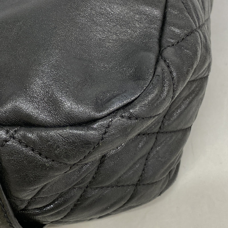 【6hb1407-k】シャネル チェーントート 2.55/マトラッセ ラムスキン ブラック シルバー金具【中古】レディース