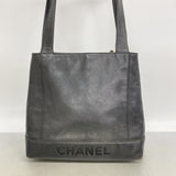 【6hb1418-k】シャネル トートバッグ キャビアスキン ブラック ゴールド金具【中古】レディース