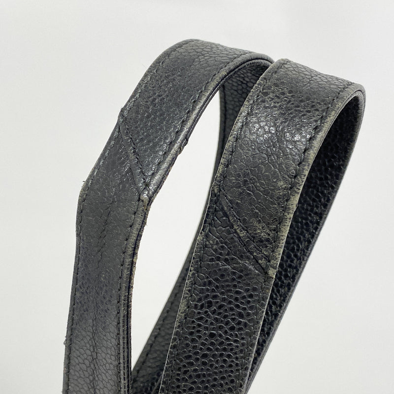 【6hb1418-k】シャネル トートバッグ キャビアスキン ブラック ゴールド金具【中古】レディース