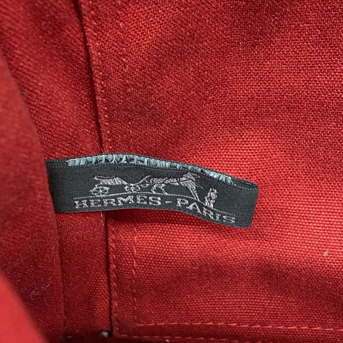 【6hb1427-k】エルメス トートバッグ ドーヴィルPM キャンバス レッド シルバー金具【中古】レディース