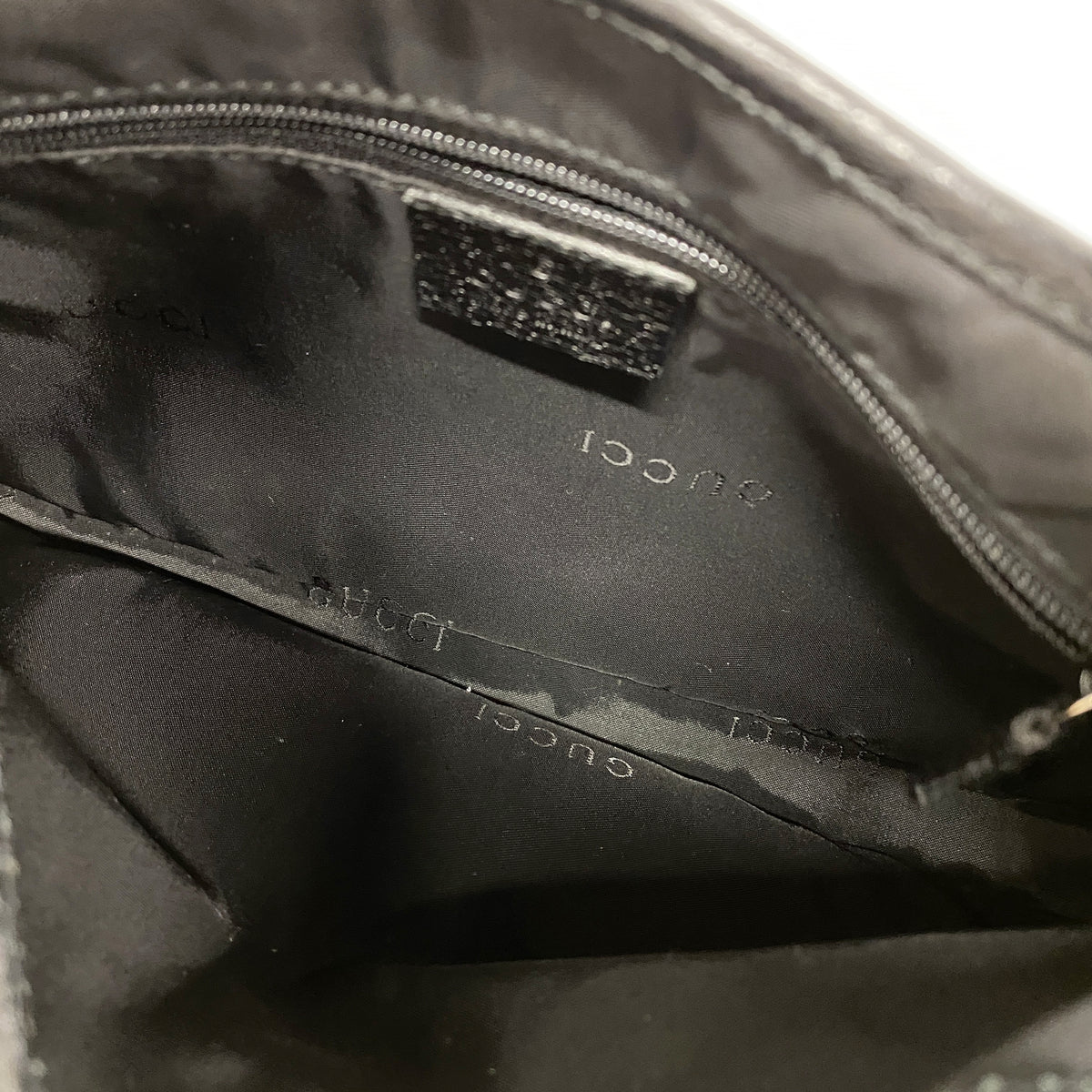 【6hb1430-k】グッチ ハンドバッグ ジャッキー 001 3735 ナイロンキャンバス ブラック シルバー金具【中古】レディース