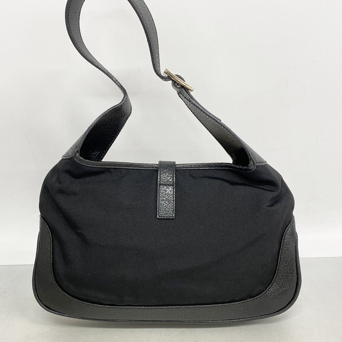 【6hb1430-k】グッチ ハンドバッグ ジャッキー 001 3735 ナイロンキャンバス ブラック シルバー金具【中古】レディース