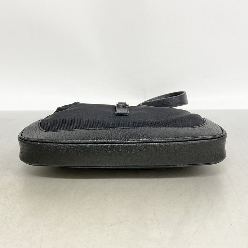 【6hb1430-k】グッチ ハンドバッグ ジャッキー 001 3735 ナイロンキャンバス ブラック シルバー金具【中古】レディース