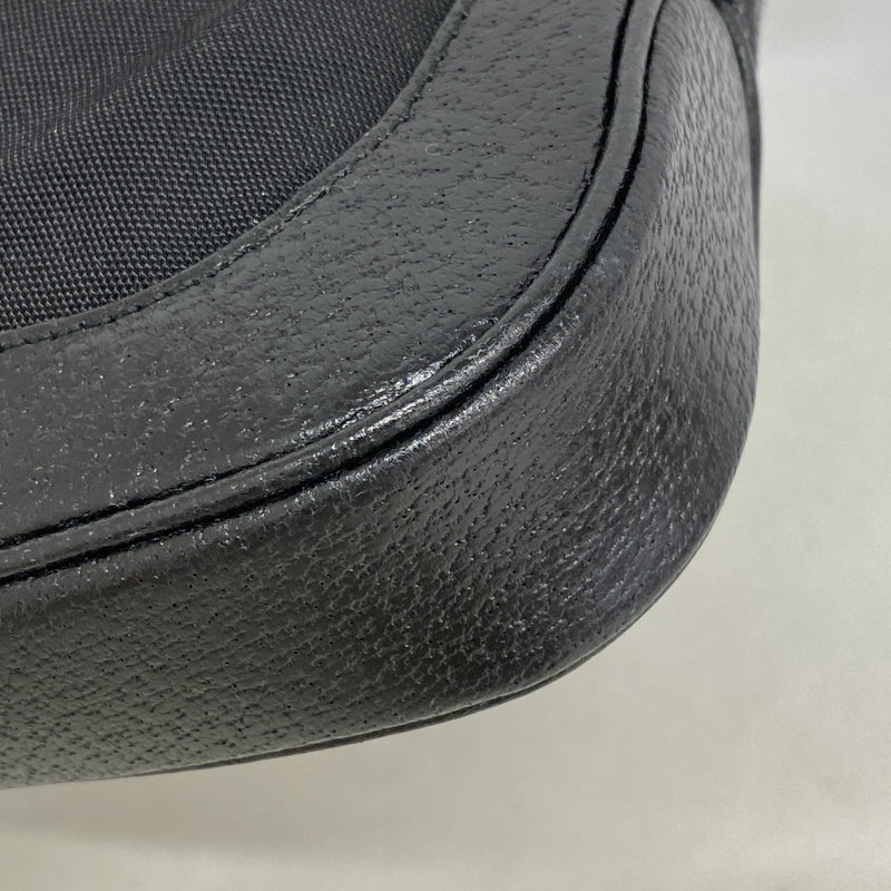 【6hb1430-k】グッチ ハンドバッグ ジャッキー 001 3735 ナイロンキャンバス ブラック シルバー金具【中古】レディース