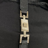 【6hb1430-k】グッチ ハンドバッグ ジャッキー 001 3735 ナイロンキャンバス ブラック シルバー金具【中古】レディース