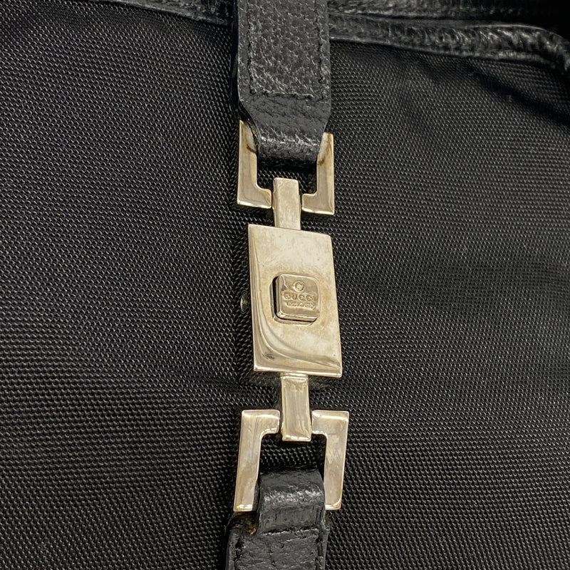 【6hb1430-k】グッチ ハンドバッグ ジャッキー 001 3735 ナイロンキャンバス ブラック シルバー金具【中古】レディース