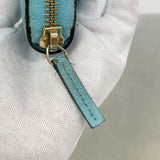 【6hb1431-k】グッチ 長財布 グッチシマ 388680 レザー ライトブルー ゴールド金具【中古】レディース