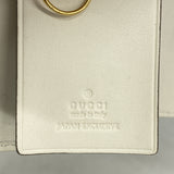 【6hb1432-k】グッチ キーケース GGリボン 435818 キャンバス ベージュ ブルー ゴールド金具【中古】レディース