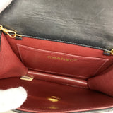 【6hb1448-k】シャネル ショルダーバッグ ミニマトラッセ チェーンショルダー ラムスキン ブラック ゴールド金具【中古】レディース