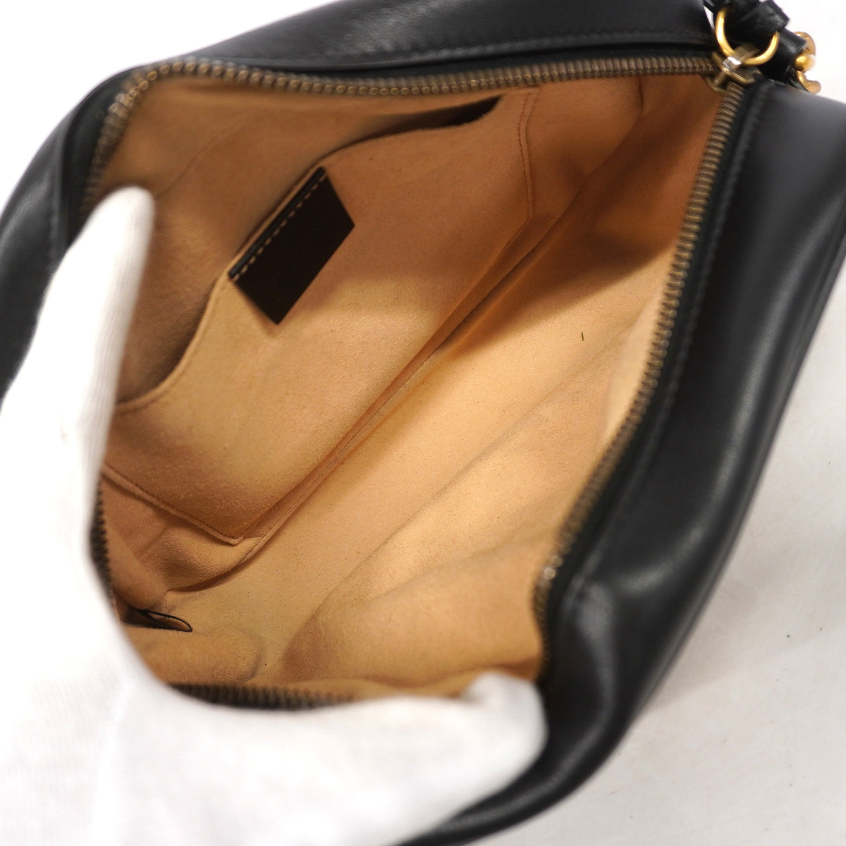 【6hb1461-k】グッチ ショルダーバッグ GGマーモント 447632 レザー ブラック ゴールド金具【中古】レディース
