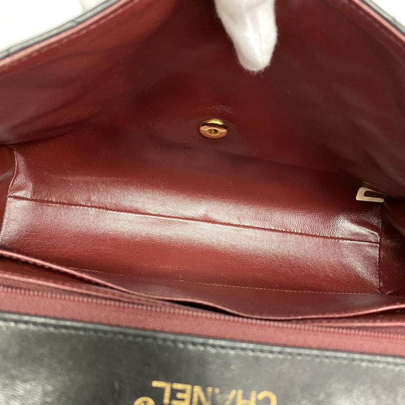 【6hb1467】シャネル ショルダーバッグ ダイアナ チェーンショルダー ラムスキン ブラック ゴールド金具【中古】レディース
