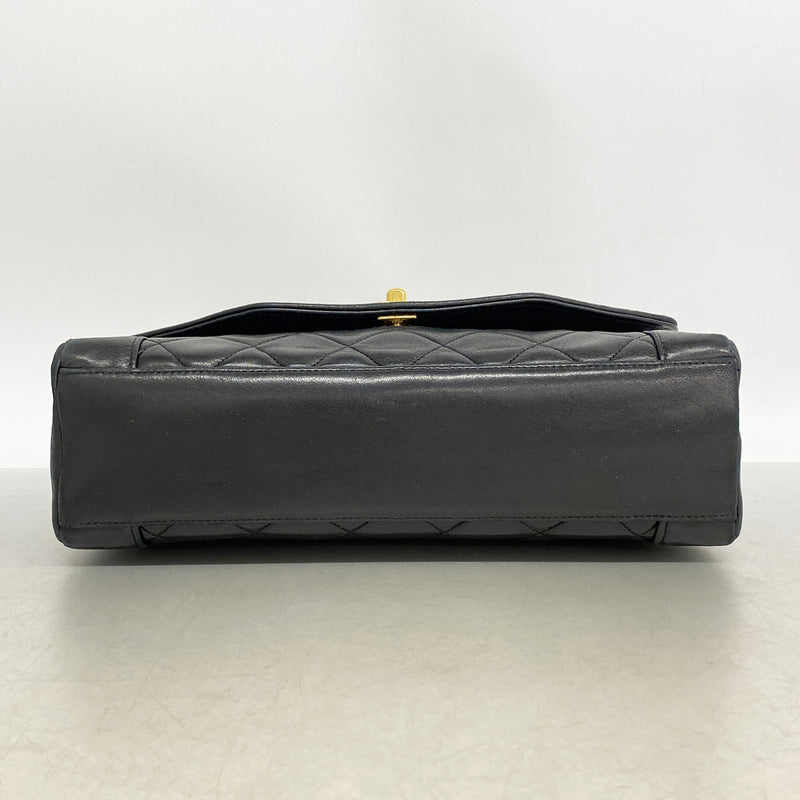 【6hb1467】シャネル ショルダーバッグ ダイアナ チェーンショルダー ラムスキン ブラック ゴールド金具【中古】レディース