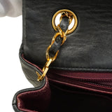【6hb1480-k】シャネル ショルダーバッグ ミニマトラッセ チェーンショルダー ラムスキン ブラック ゴールド金具【中古】レディース