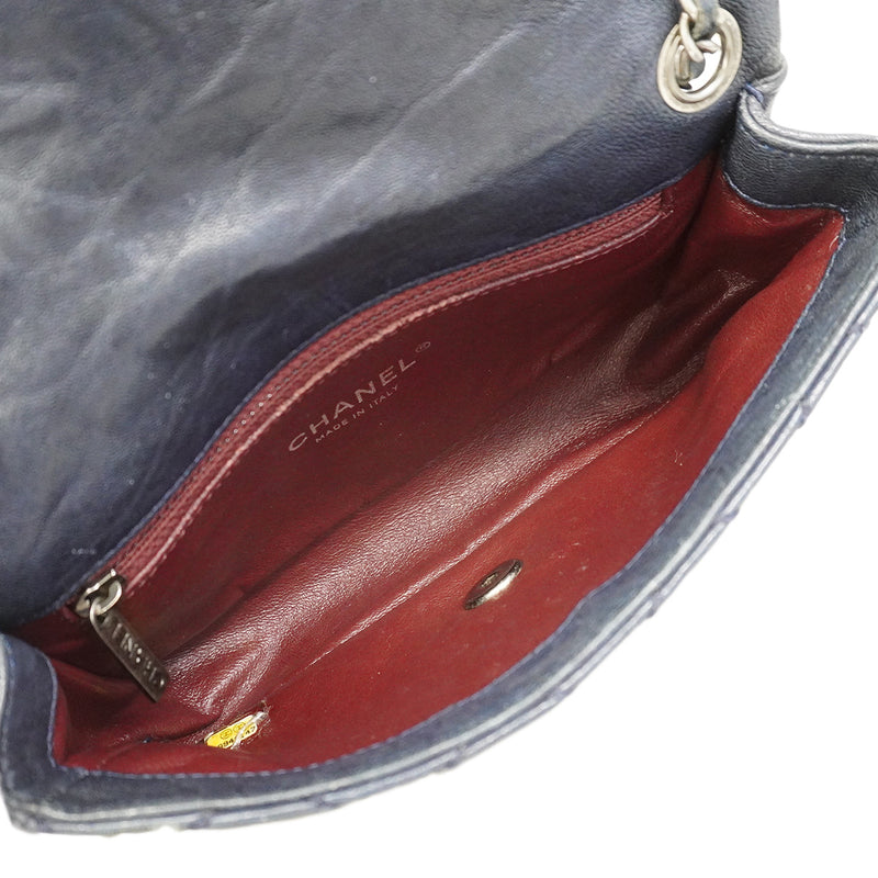 【6hb1481-k】シャネル ショルダーバッグ マトラッセ Wチェーン スタッズ レザー ブラック シルバー金具【中古】レディース