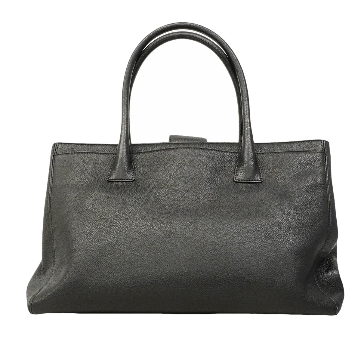 【6hb1482-k】シャネル トートバッグ エグゼクティブ レザー ブラック シルバー金具【中古】レディース