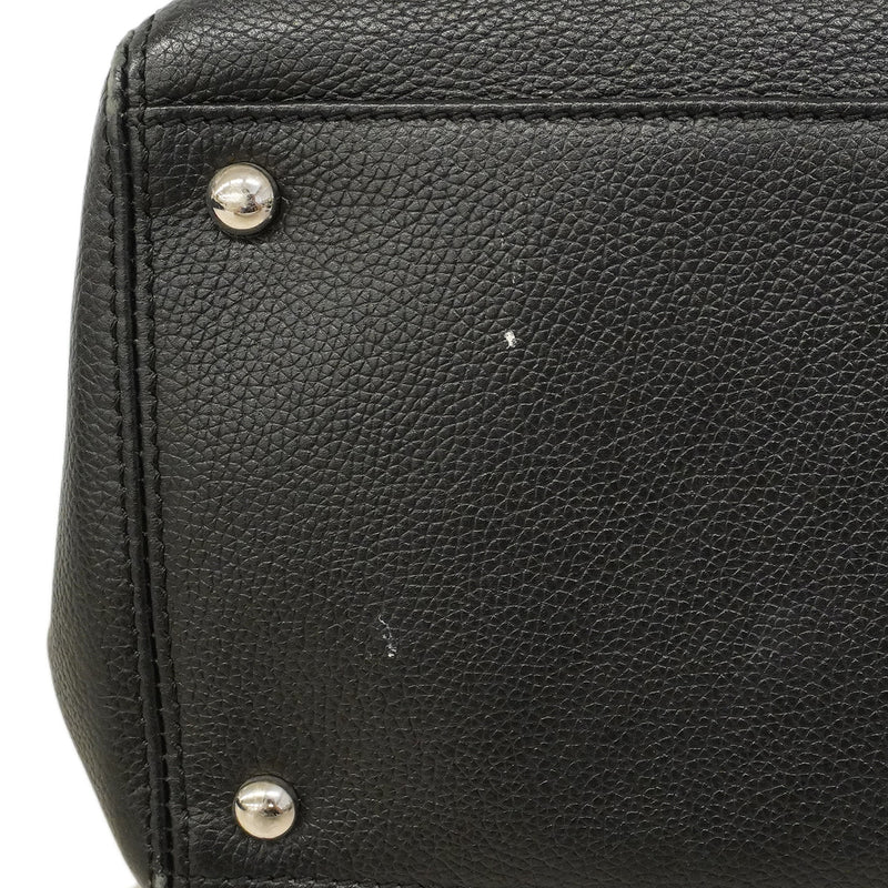 【6hb1482-k】シャネル トートバッグ エグゼクティブ レザー ブラック シルバー金具【中古】レディース