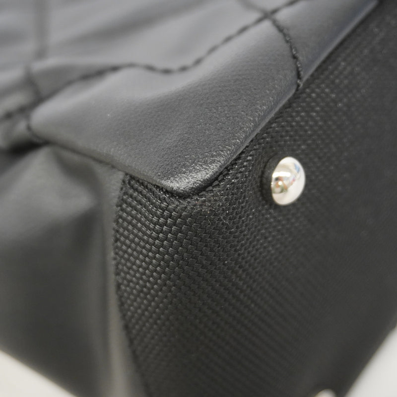 【6hc1490-k】シャネル トートバッグ パリビアリッツ キャンバス ブラック シルバー金具【中古】レディース