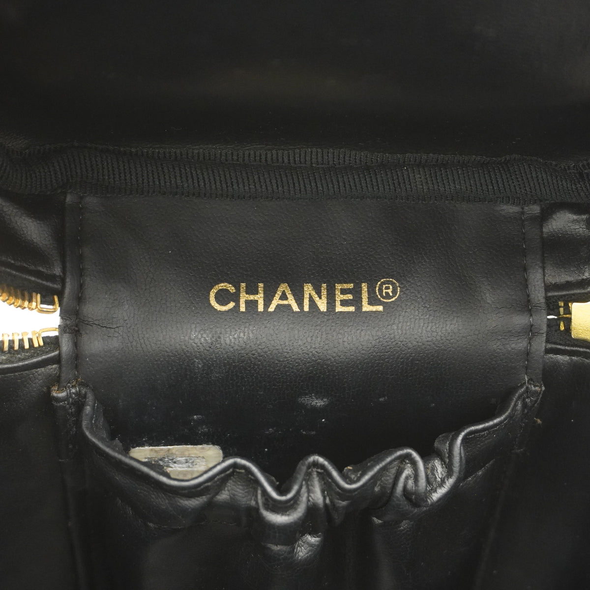 【6hc1491-k】シャネル バニティバッグ ビコローレ ラムスキン ブラック ゴールド金具【中古】レディース