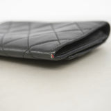 【6hc1492-k】シャネル 財布 カンボン ラムスキン ブラック シルバー金具【中古】レディース
