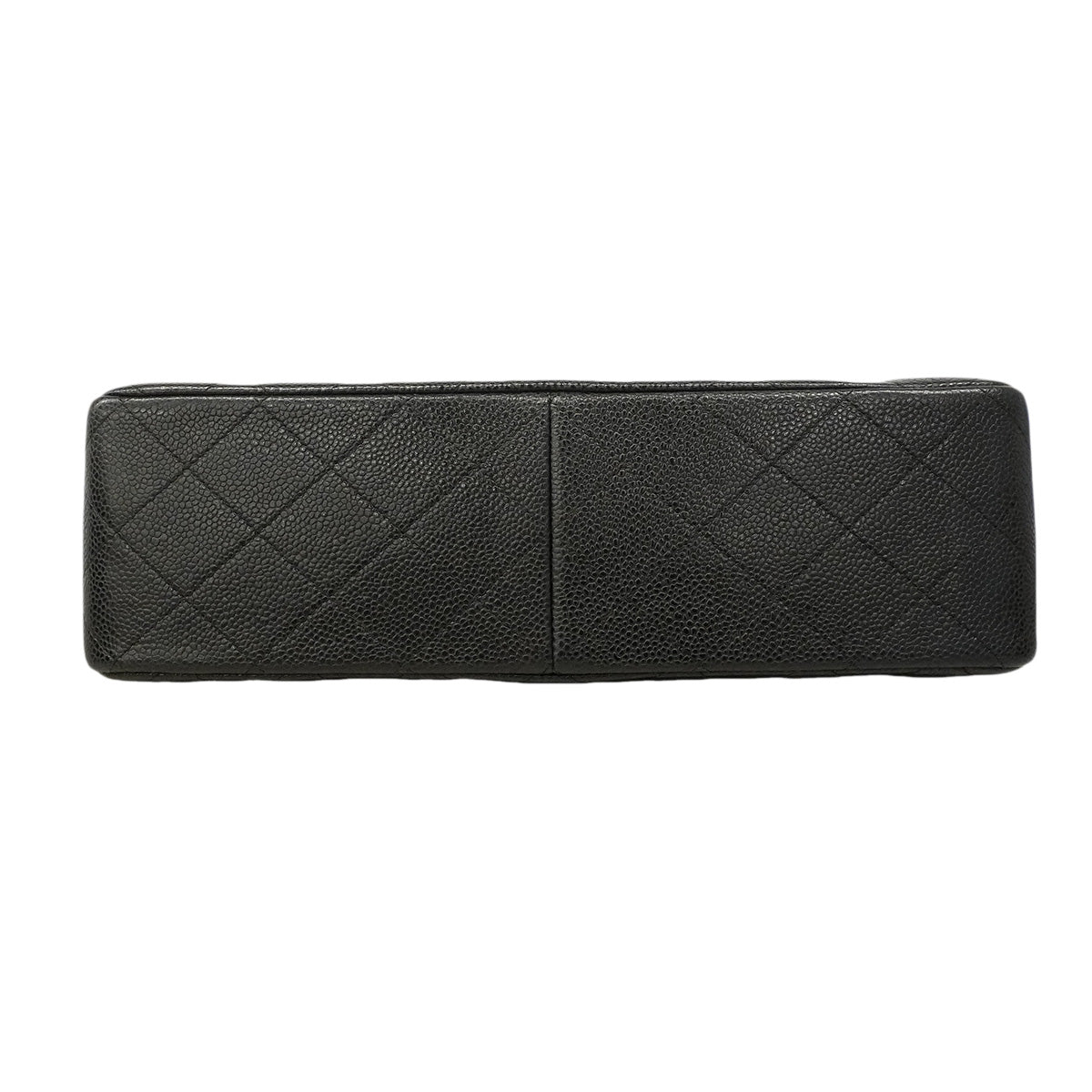 【6hc1519】シャネル ショルダーバッグ デカマトラッセ Wフラップ Wチェーン キャビアスキン ブラック シルバー金具【中古】レディース