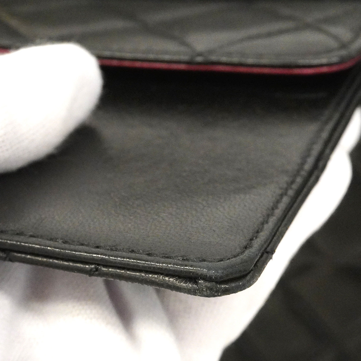【6hc1520】シャネル ショルダーバッグ マトラッセ Wチェーン ラムスキン ブラック ゴールド金具【中古】レディース