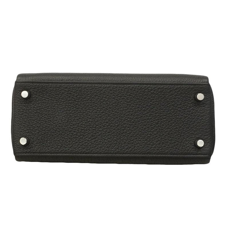 【6hc1522-g】エルメス ハンドバッグ ケリー25 トゴ ブラック シルバー金具 G刻印 2wayバッグ【中古】レディース
