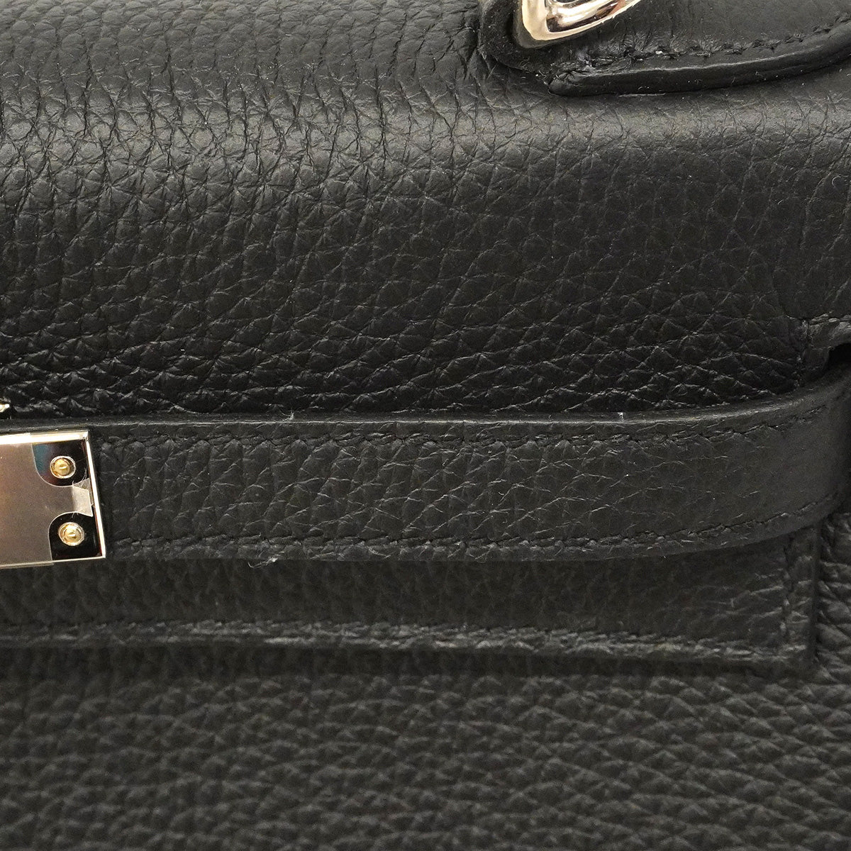 【6hc1522-g】エルメス ハンドバッグ ケリー25 トゴ ブラック シルバー金具 G刻印 2wayバッグ【中古】レディース