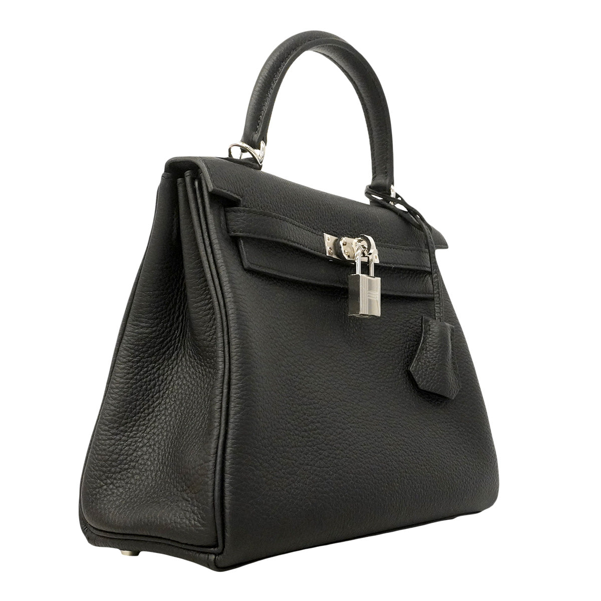 【6hc1522-g】エルメス ハンドバッグ ケリー25 トゴ ブラック シルバー金具 G刻印 2wayバッグ【中古】レディース
