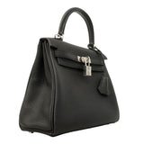【6hc1522-g】エルメス ハンドバッグ ケリー25 トゴ ブラック シルバー金具 G刻印 2wayバッグ【中古】レディース