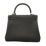 【6hc1522-g】エルメス ハンドバッグ ケリー25 トゴ ブラック シルバー金具 G刻印 2wayバッグ【中古】レディース