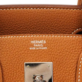 【6hc1523-g】エルメス ハンドバッグ バーキン30 トゴ ゴールド シルバー金具 K刻印【中古】レディース