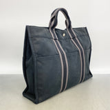 【6hc1524-k】エルメス トートバッグ フールトゥMM キャンバス ブラック シルバー金具【中古】メンズ レディース ユニセックス
