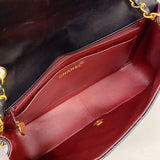 【6hc1544-h】シャネル ショルダーバッグ ダイアナ チェーンショルダー ラムスキン ブラック ゴールド金具【中古】レディース