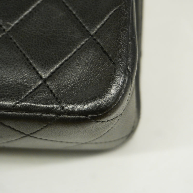 【6hc1557-h】シャネル ショルダーバッグ ミニマトラッセ チェーンショルダー ラムスキン ブラック ゴールド金具【中古】レディース