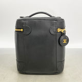 【6hc1576-k】シャネル バニティバッグ ビコローレ ラムスキン ブラック ゴールド金具【中古】レディース