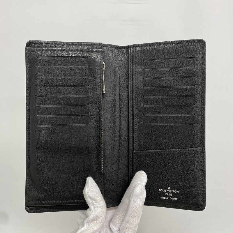【6hc1580-k】ルイヴィトン 長財布 モノグラム・トリヨン ポルトフォイユブラザ N81872 クロコダイル オーストリッチ ブラック【中古】メンズ