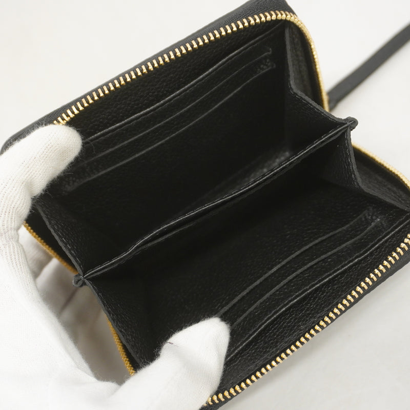 【6hc1587-k】ルイヴィトン コインケース モノグラム・アンプラント ジッピーコインパース M60574 ノワール【中古】レディース