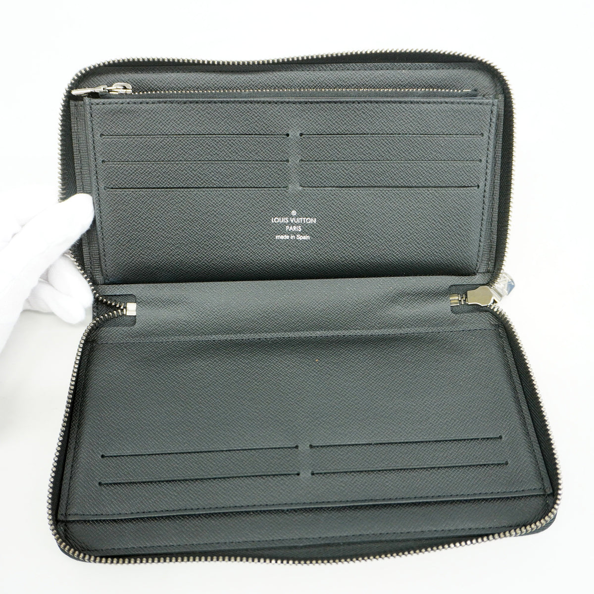 【6hc1598-k】ルイヴィトン 長財布 モノグラム・エクリプス ジッピーオーガナイザーNM M82081 ブラック【中古】メンズ