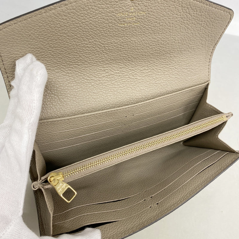 【6hc1604-k】ルイヴィトン 長財布 モノグラム・アンプラント バイカラー ポルトフォイユサラNM M81049 トゥルトレール クレーム【中古】レディース