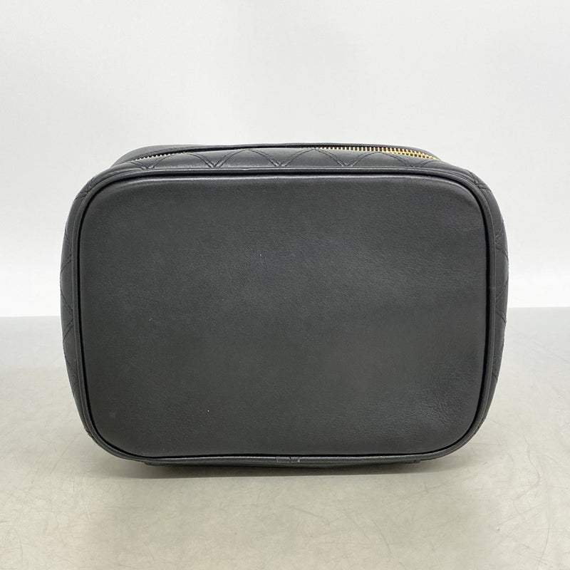 【6hc1611-k】シャネル バニティバッグ ビコローレ レザー ブラック ゴールド金具【中古】レディース