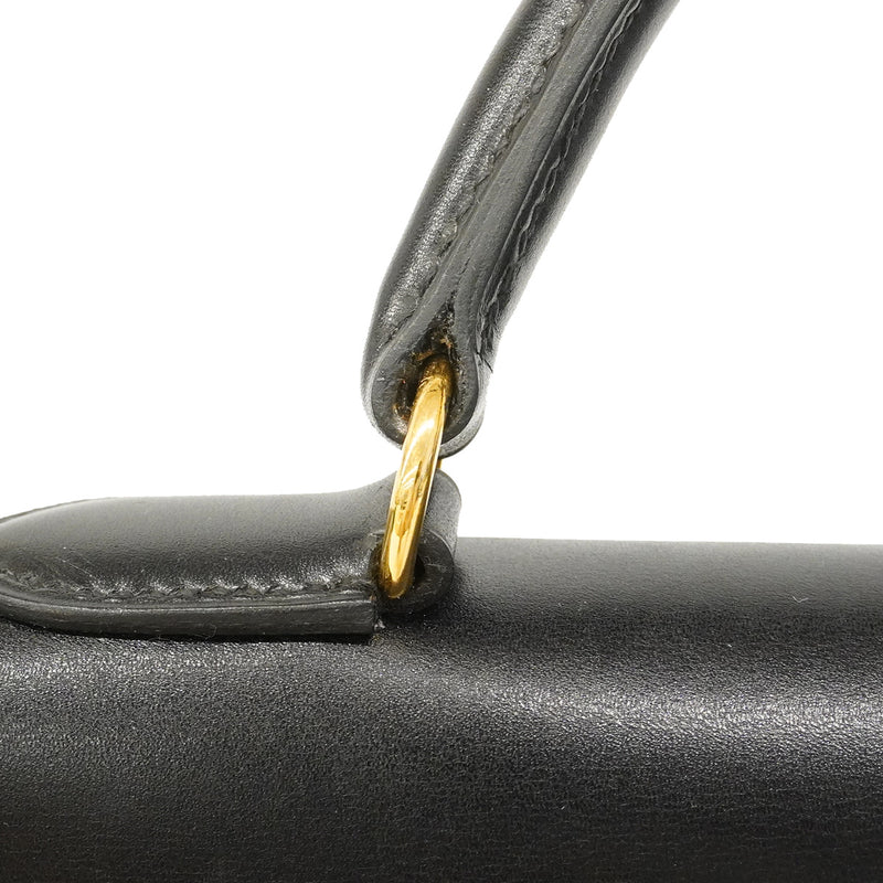 【6hc1617】エルメス ハンドバッグ ケリー32 ボックスカーフ ブラック ゴールド金具 〇Z刻印 2wayバッグ【中古】レディース