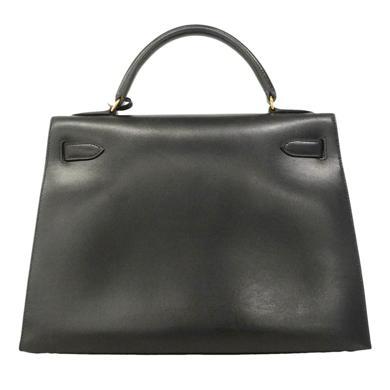 【6hc1617】エルメス ハンドバッグ ケリー32 ボックスカーフ ブラック ゴールド金具 〇Z刻印 2wayバッグ【中古】レディース