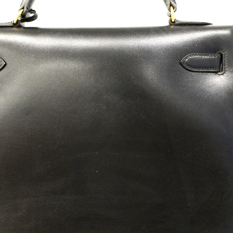 【6hc1617】エルメス ハンドバッグ ケリー32 ボックスカーフ ブラック ゴールド金具 〇Z刻印 2wayバッグ【中古】レディース