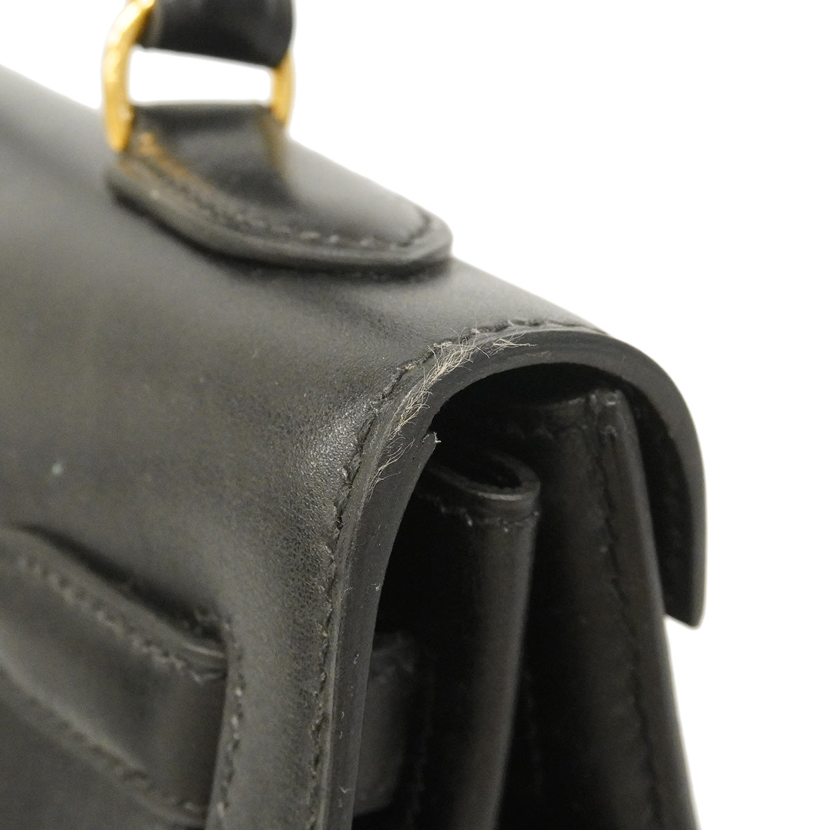 【6hc1617】エルメス ハンドバッグ ケリー32 ボックスカーフ ブラック ゴールド金具 〇Z刻印 2wayバッグ【中古】レディース