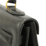 【6hc1617】エルメス ハンドバッグ ケリー32 ボックスカーフ ブラック ゴールド金具 〇Z刻印 2wayバッグ【中古】レディース